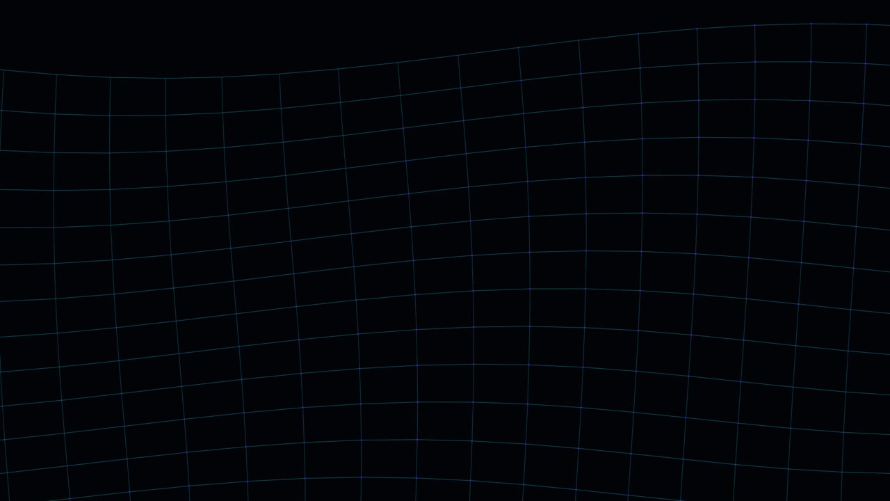 Abstract Digital Grid Wave Motion on Dark Background