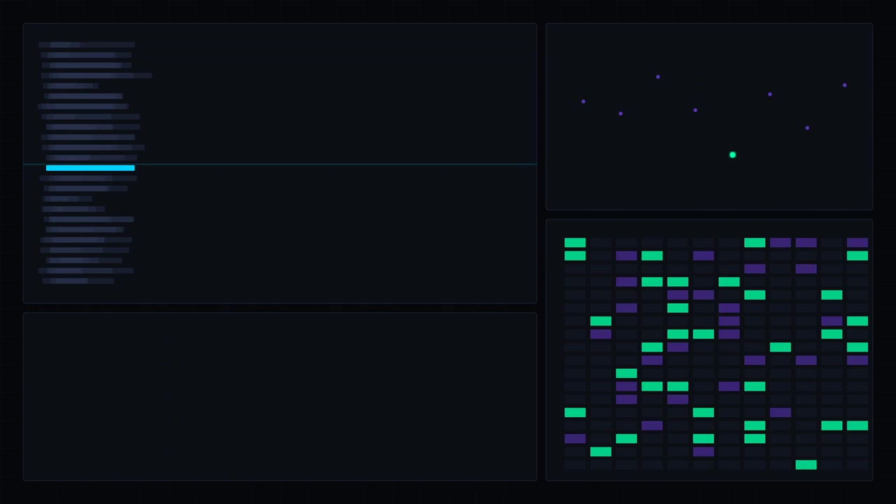 Abstract Digital Data Visualization with Moving Bars and Grid