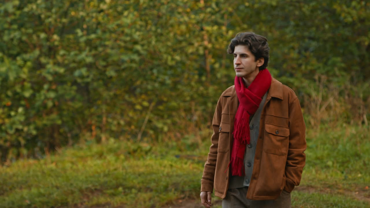 Man in autumn forest
