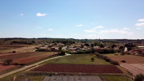 a drone camera takes off from the tennis courts and reveals the montagnac residential area