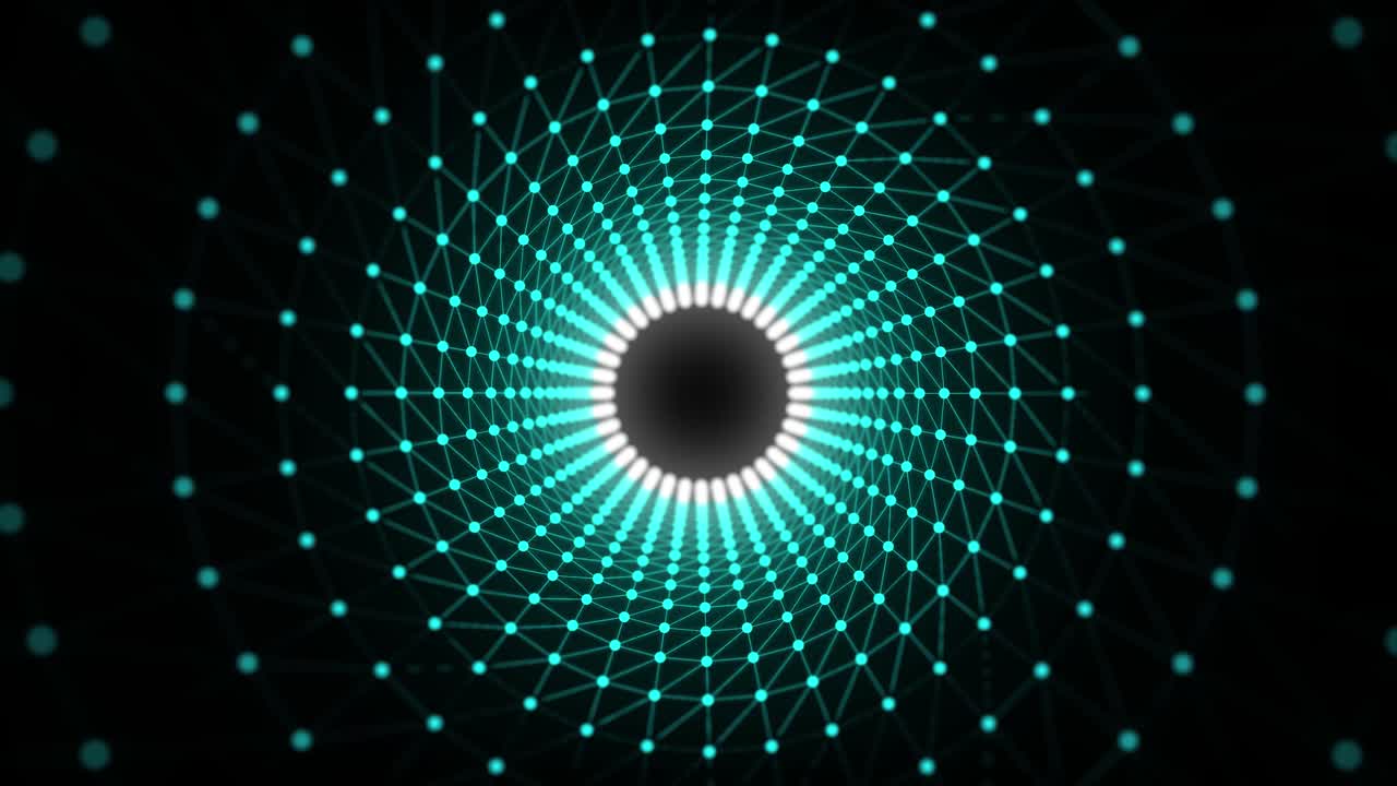 puntos circulares abstractos fondo de movimiento del túnel 4k