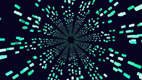 Dynamic blue square pattern creates modern depth