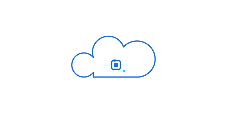 Animated Cloud Icon Loading and Processing Data