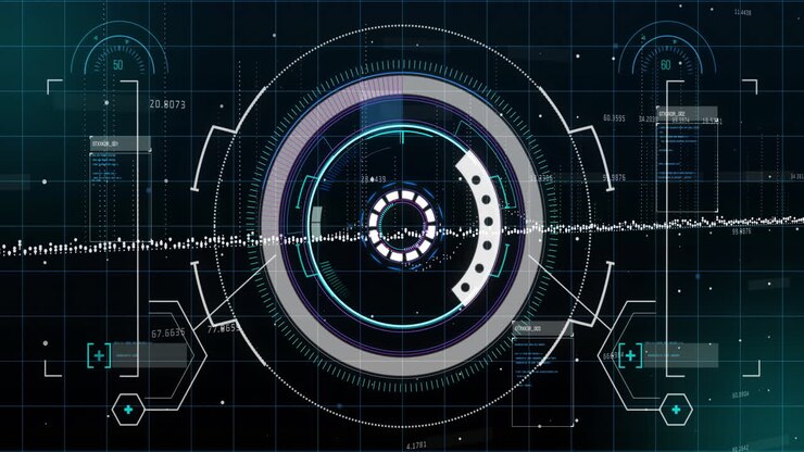 Animation of data processing and scope scanning over car panels