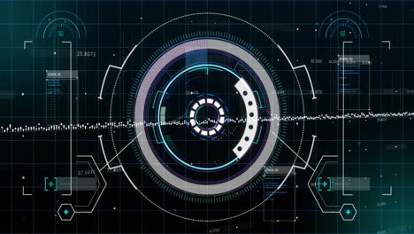 animación del procesamiento de datos y escaneo de alcance sobre paneles de automóviles