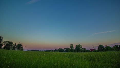 rural timelapse morning through day to night time