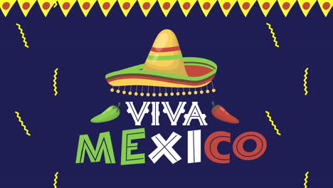 viva mexico animation with mexican hat