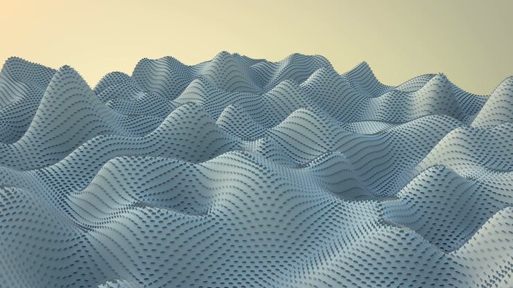 Spiky white landscape 3D render VJ loop animation