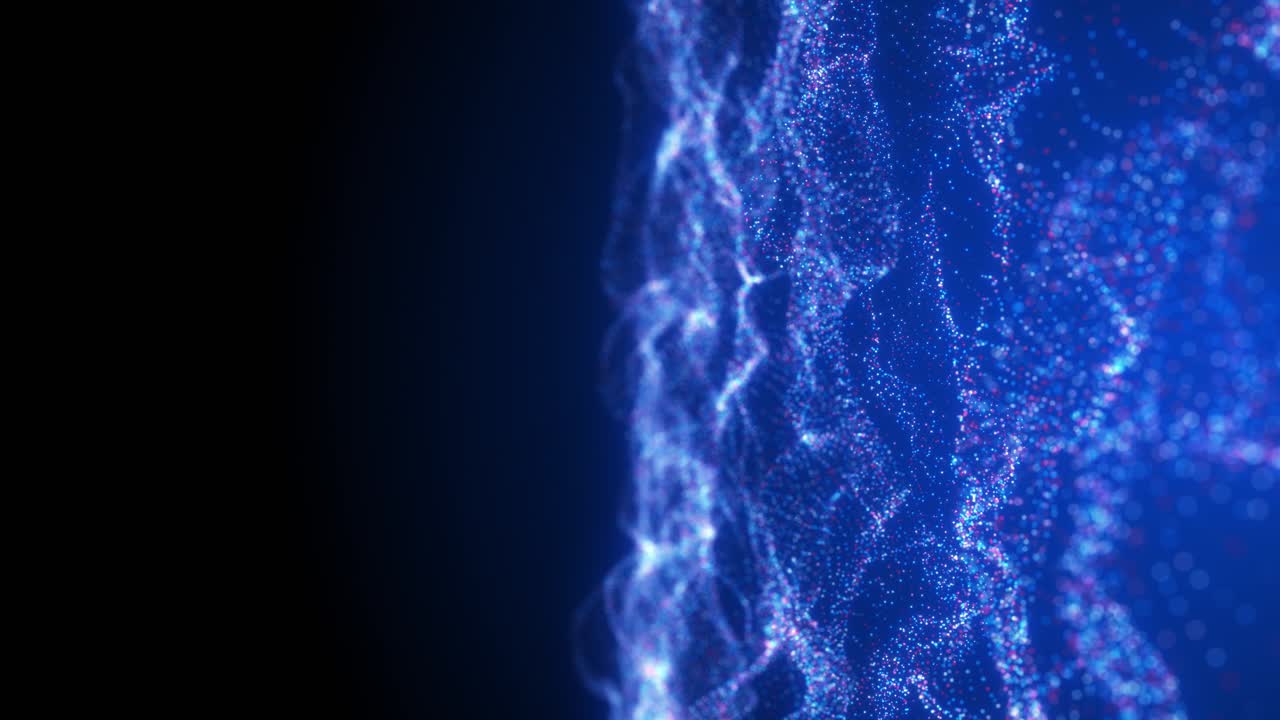 Flowing Digital Circle Particle. Blockchain Technology Concept