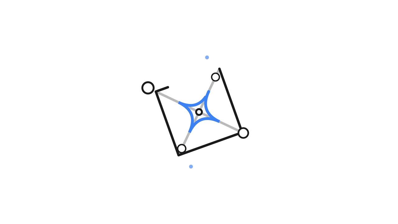 Abstract Geometric Animation of Connecting Lines and Circles