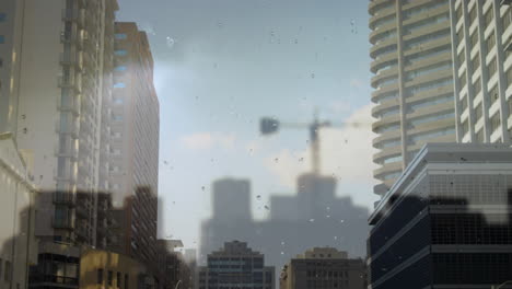cityscape on modern buildings 4k