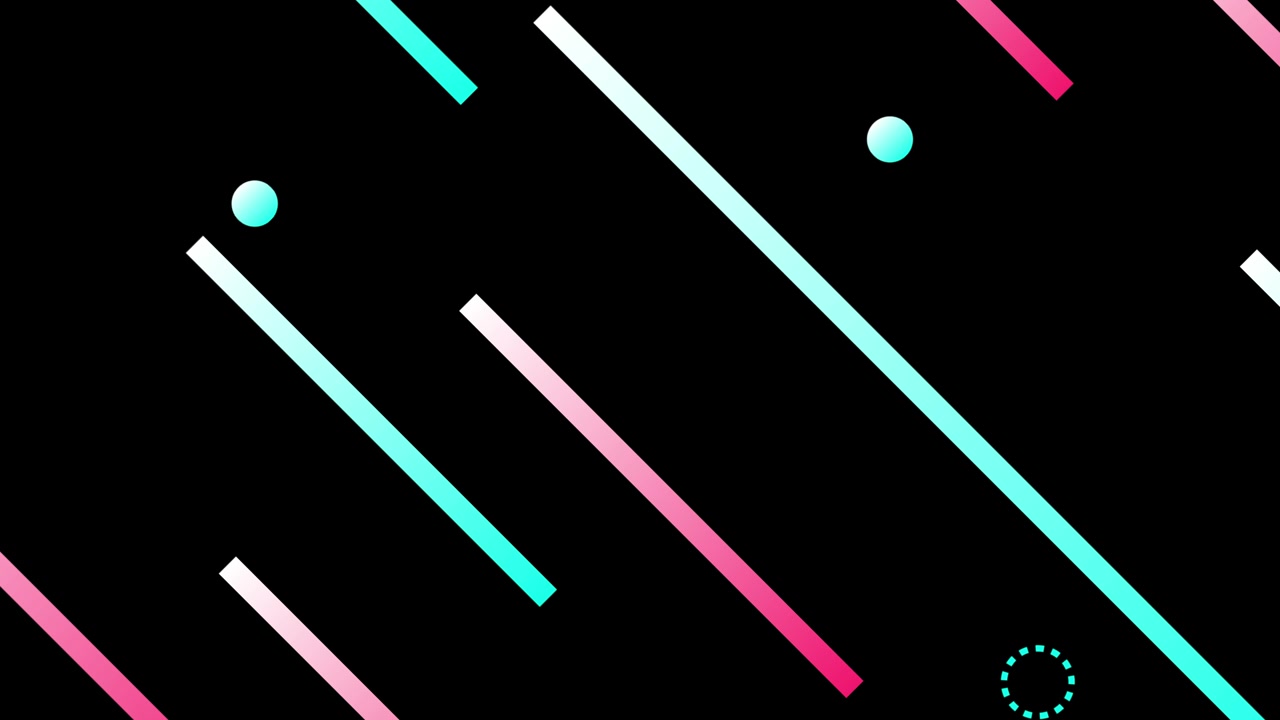 Dynamic Geometric Pattern with Pink and Cyan Lines on Black