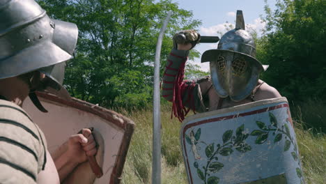 roman gladiators in combat