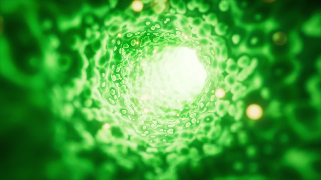 3d 렌더링으로 파동 세부 사항을 담은 환상적인 유기 터널