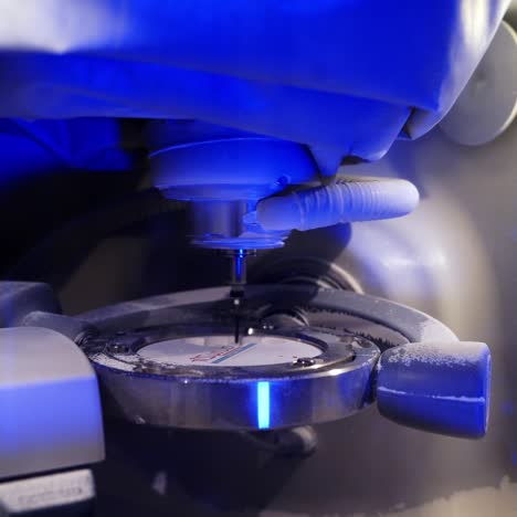 automated dental machine. highly productive automated dental milling machine working. close-up
