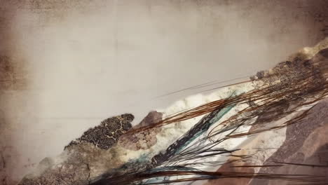 abstract textured art with organic forms in earth tones