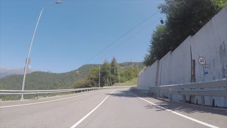 mountain road with cable car