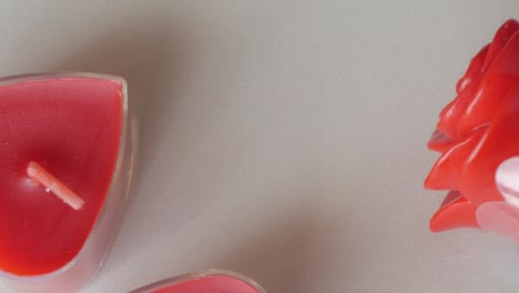heart-shaped candles with a romantic red color, perfect for valentine's day décor