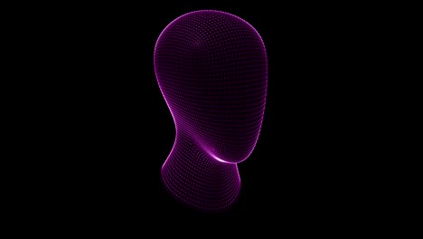 the mesh of a head. looping footage has 4k resolution.