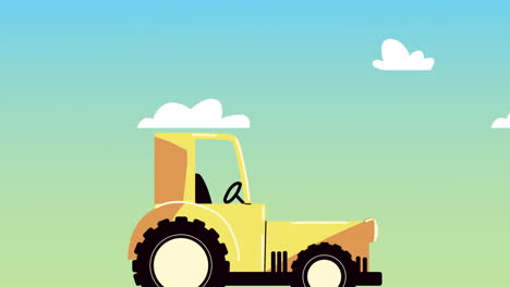 farm lifestyle animation with tractor