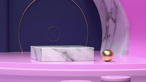 pink blue scene marble texture abstract blank podium 3d rendering motion