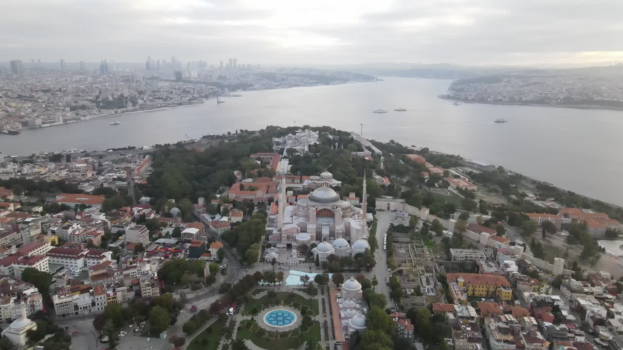 drone aéreo mezquita ayasofya hagia sophia