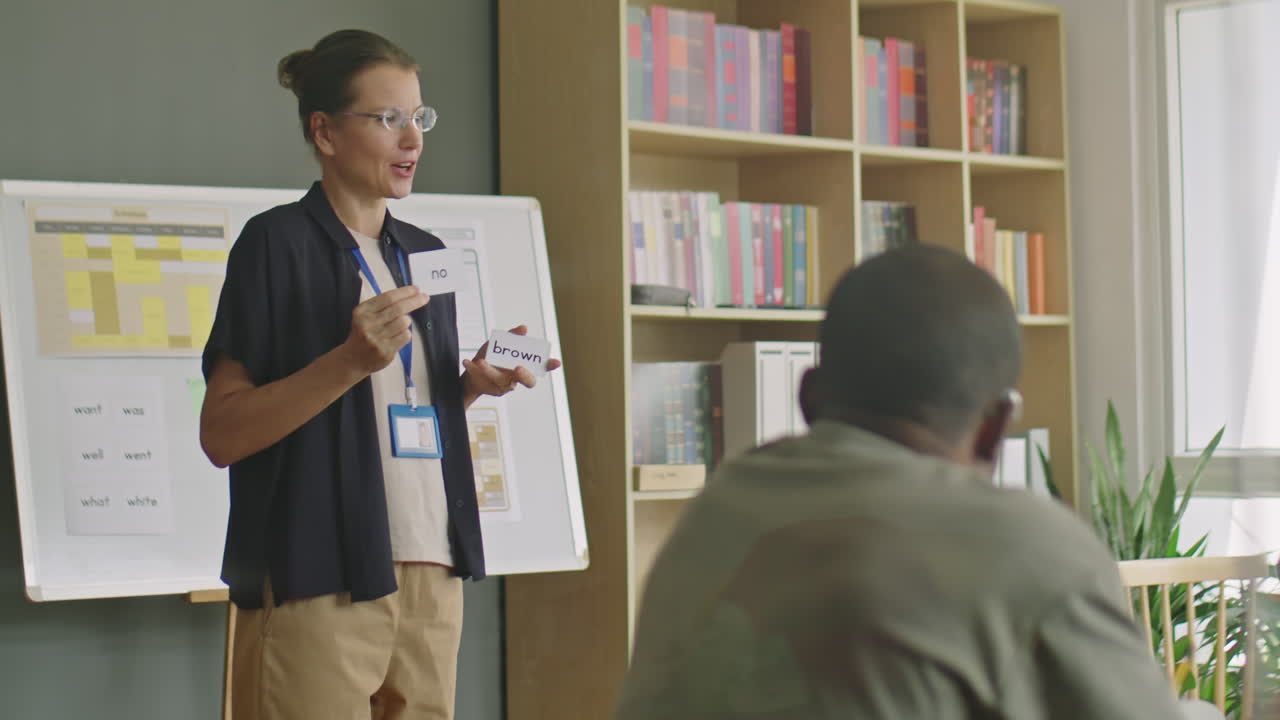 Female English Teacher Giving Lesson to Immigrant Students