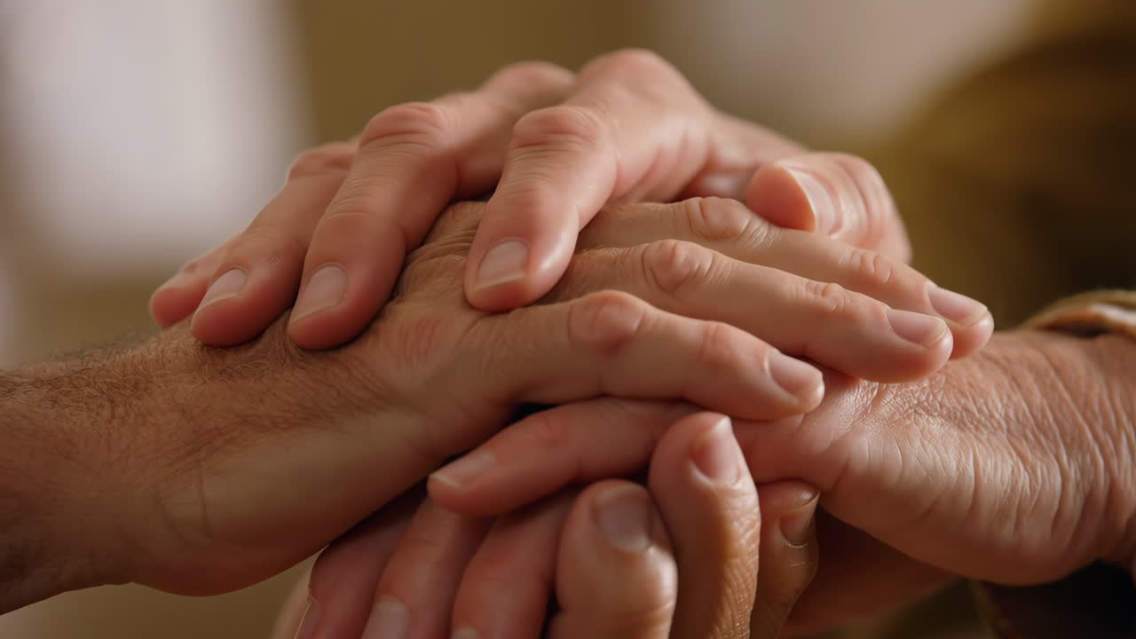 Hands Clasped in Support and Comfort