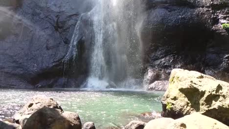 Horizontal-view-of-Tammasapi-Waterfall-in-Mamuju,-West-Sulawesi,-Indonesia_slow-motion-shot