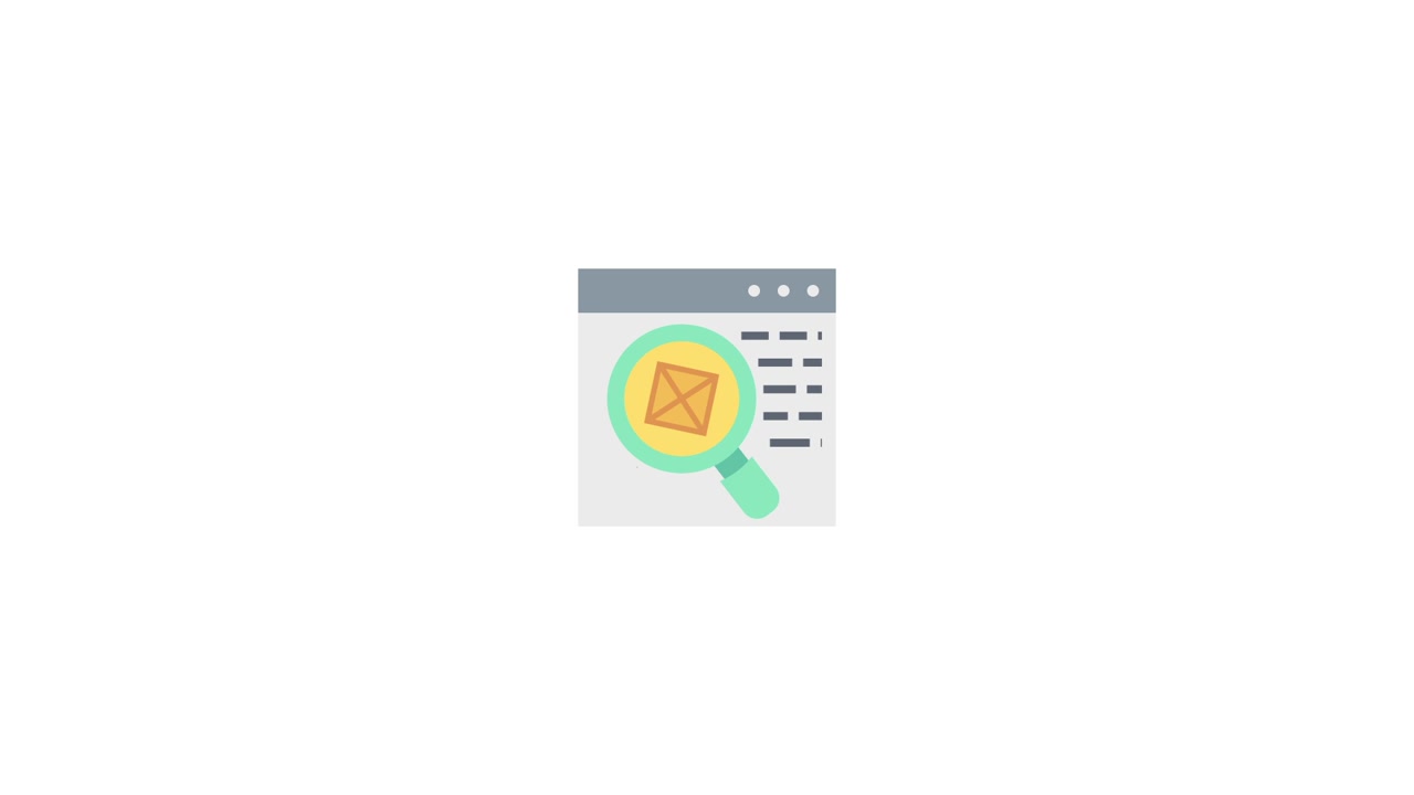 Animated Icon of Magnifying Glass Searching for a Box on a Document