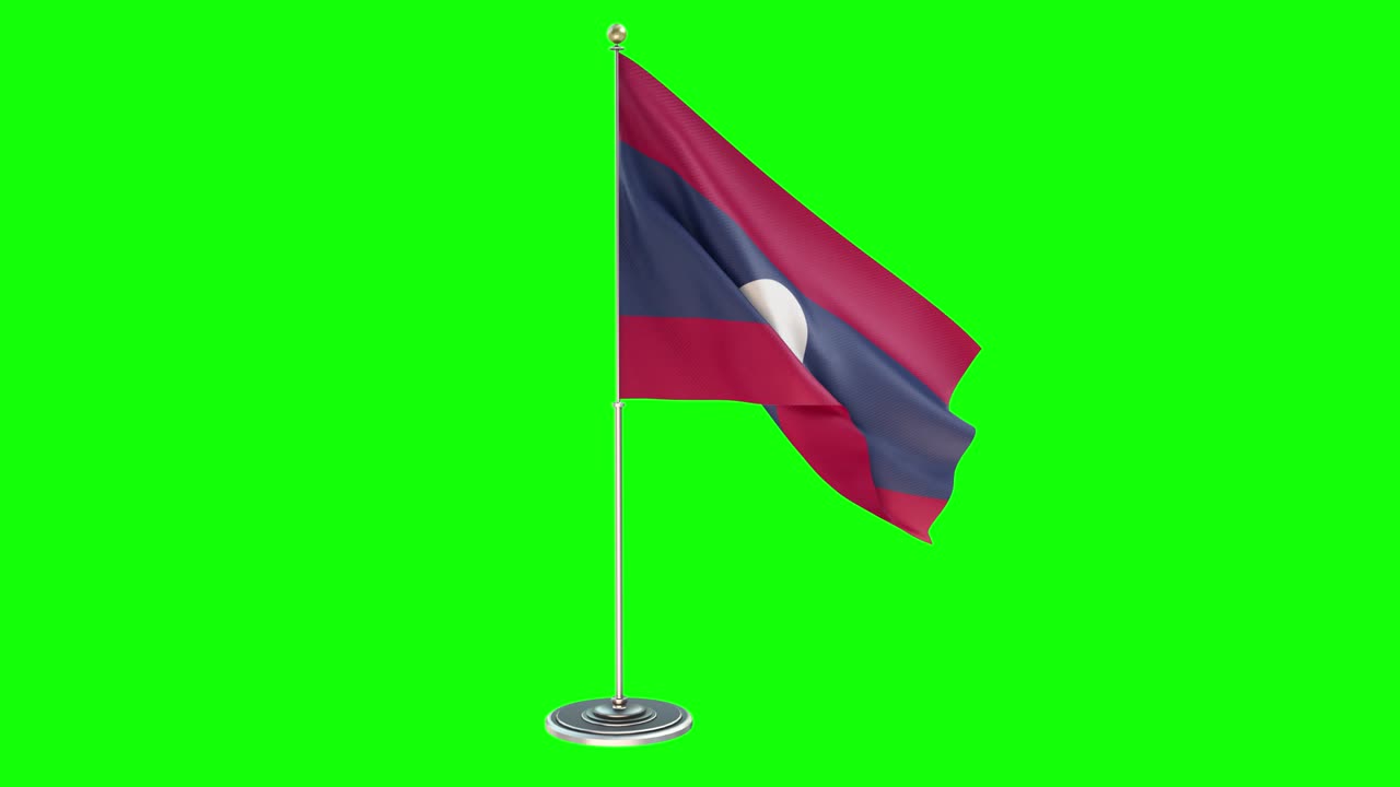 라오스 (laos) - 크로마 키가 있는 기둥 위에 흔들리는 발의 3d 일러스트레이션