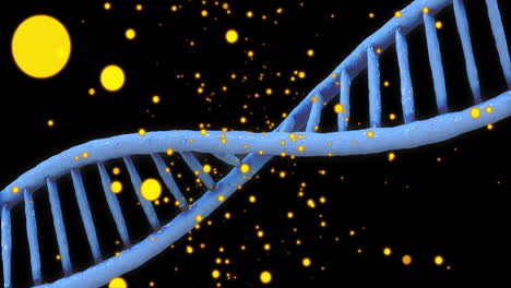 animation of dna strand over moving spots