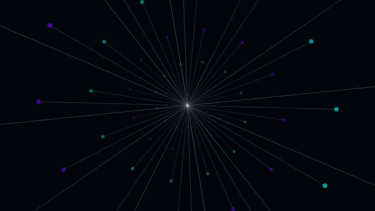 Abstract Motion Graphic of Pulsing Radial Lines and Dots