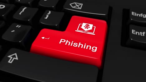 phishing alert on computer keyboard