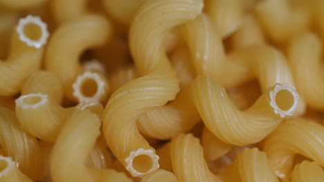 macro shot of spiral pasta rotating