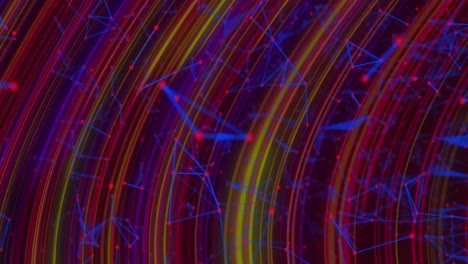 animation of connections over background with colorful moving lines