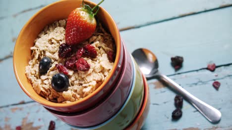 healthy breakfast in a bowl on a table 4k