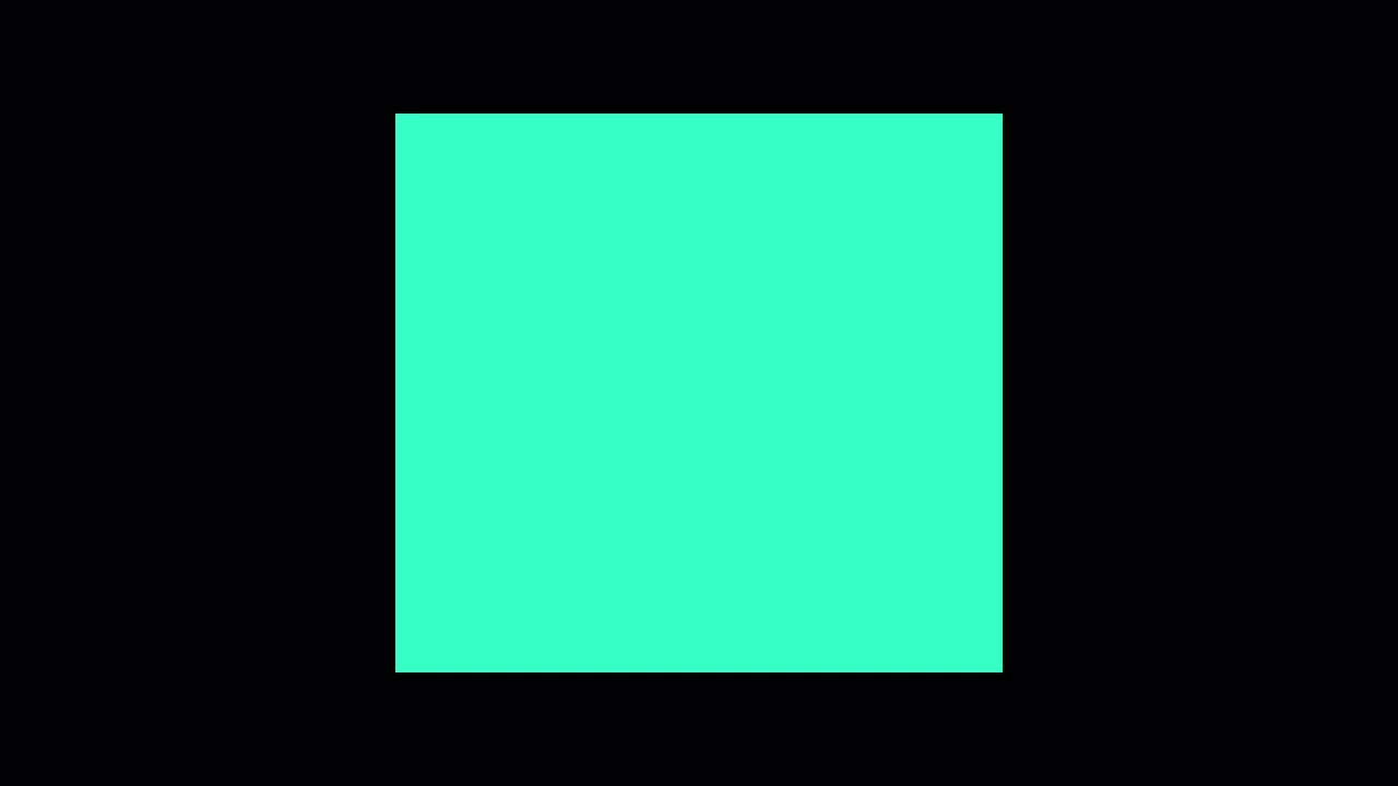 Animated Turquoise Rectangle Expanding and Shrinking on Black Background