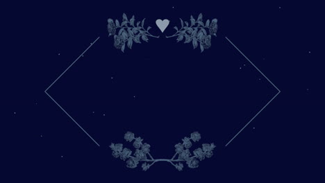 vintage blue flowers and frame