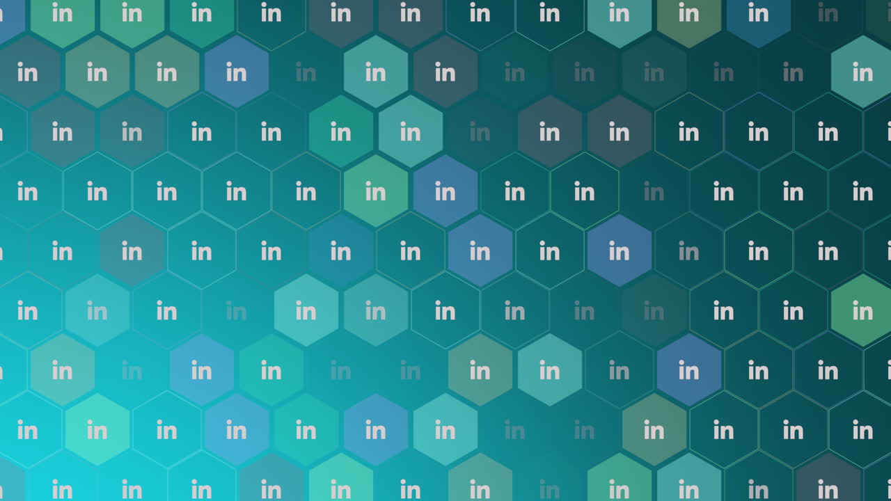 Social LinkedIn icons pattern on network background