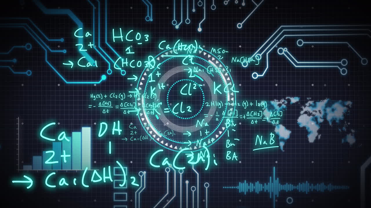 스 ⁇  스캔, 세계 지도 및 데이터 처리를 통한 수학 방정식의 애니메이션