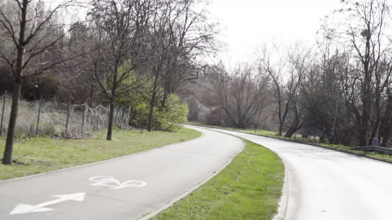 Curving Bike Path Through a Park