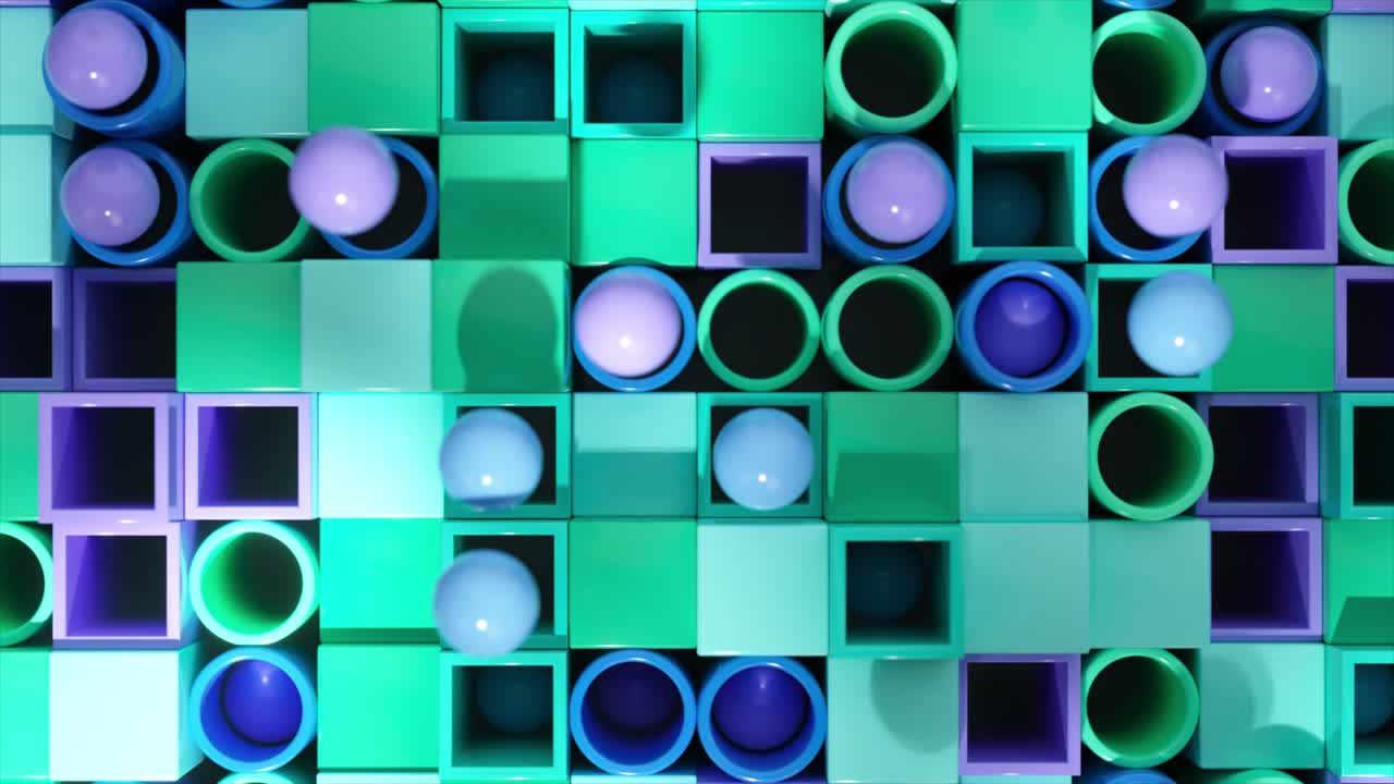 patrón geométrico abstracto con cubos y bolas