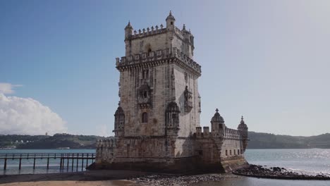 SLOW-MOTION:-Monument-by-the-river---Torre-de-Belem