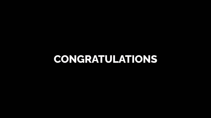 Animated Congratulations Message with Digital Glitch Effect