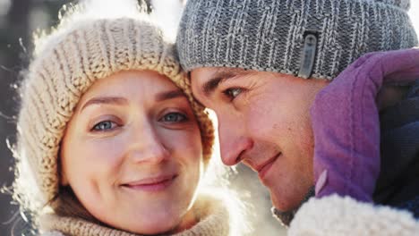 couple in winter hats