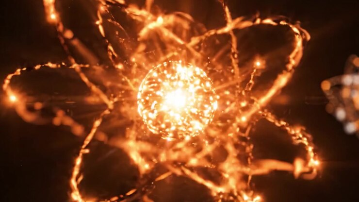 A Captivating Glimpse into the World of Atomic Structures: A Stunning Visual Representation of Electrons Orbiting Around a Central Nucleus in Glorious Detail