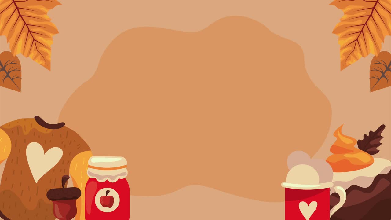 marco de la temporada de otoño animación decorativa