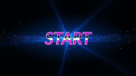 Animation-of-start-and-lights-on-black-background