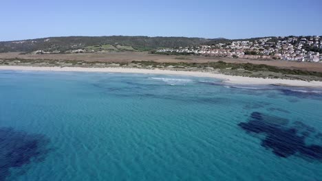 Aerial-landscapes-along-the-coastline-of-Menorca,-Spain